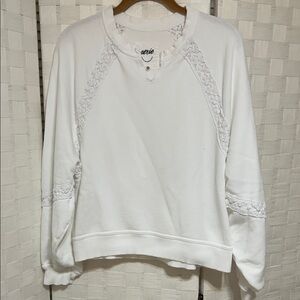 Aerie White Lace Accent Sweatshirt